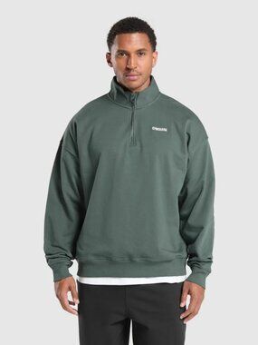 Gymshark Rest Day Sweats 1/4 Zip in Slate Teal - Large